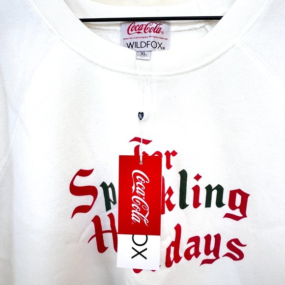 Wildfox x Coca-Cola “For Sparkling Holidays” Sweatshirt in Vanilla - Picture 9 of 11